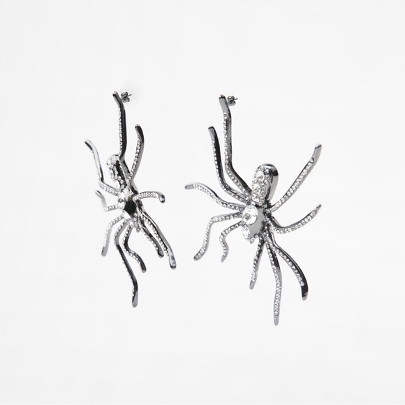 ZARA SPIDER RHINESTONE EARRINGS - Picture 7 of 10